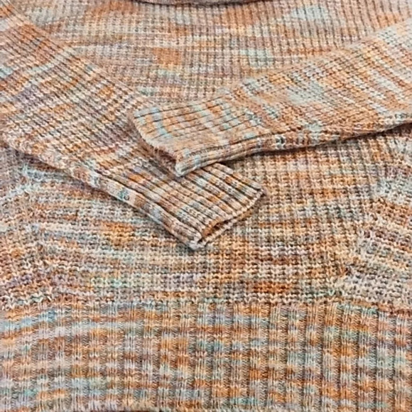 SO  XL Pastel Chunky Knit Mock Cowl Neck Sweater Tunic Side Slits - Picture 8 of 11